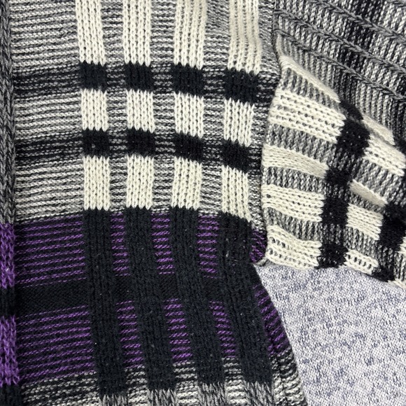 Vintage JT Beckett Cardigan Grandpa Sweater Men's Medium Acrylic black purple - Picture 6 of 11